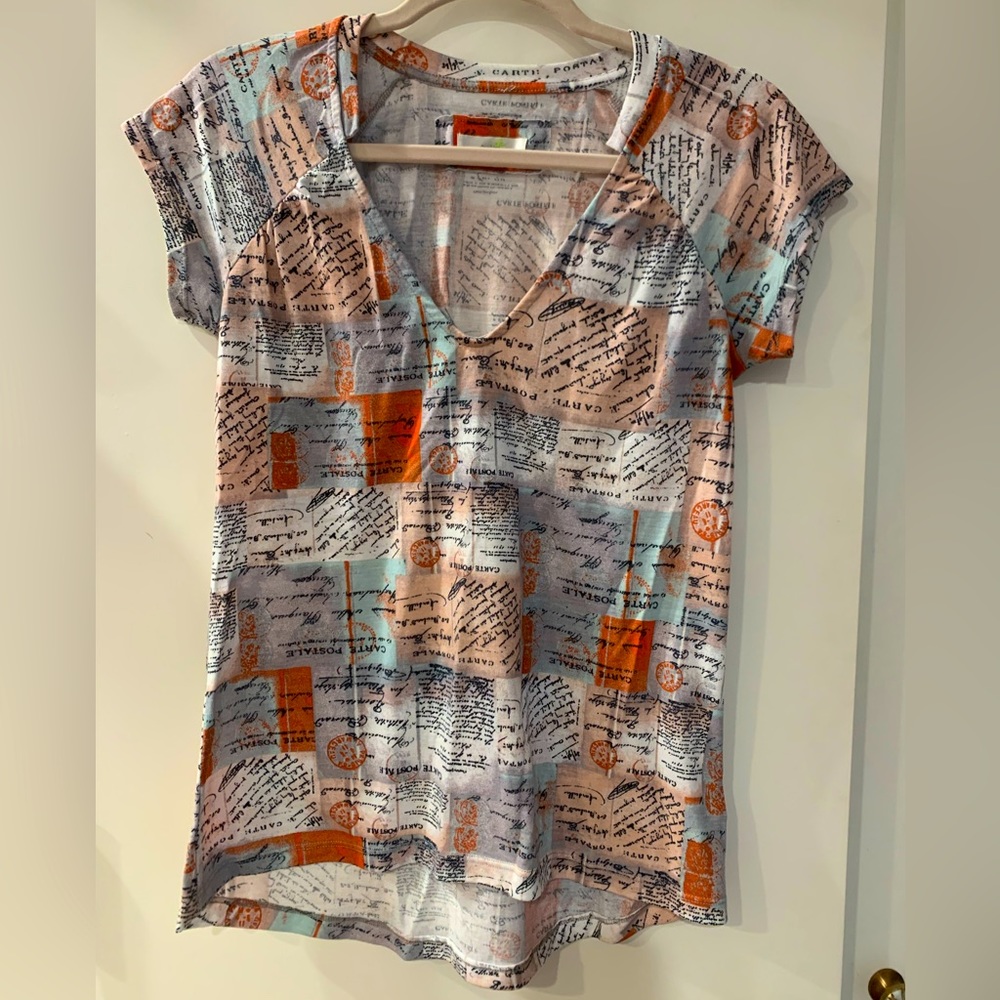 Anthropologie Porridge Postcard Tee Top S